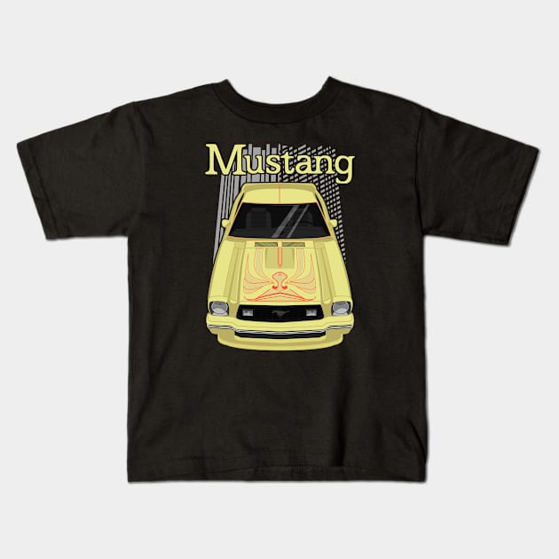 Mustang King Cobra 1978 - Yellow Kids T-Shirt by V8social